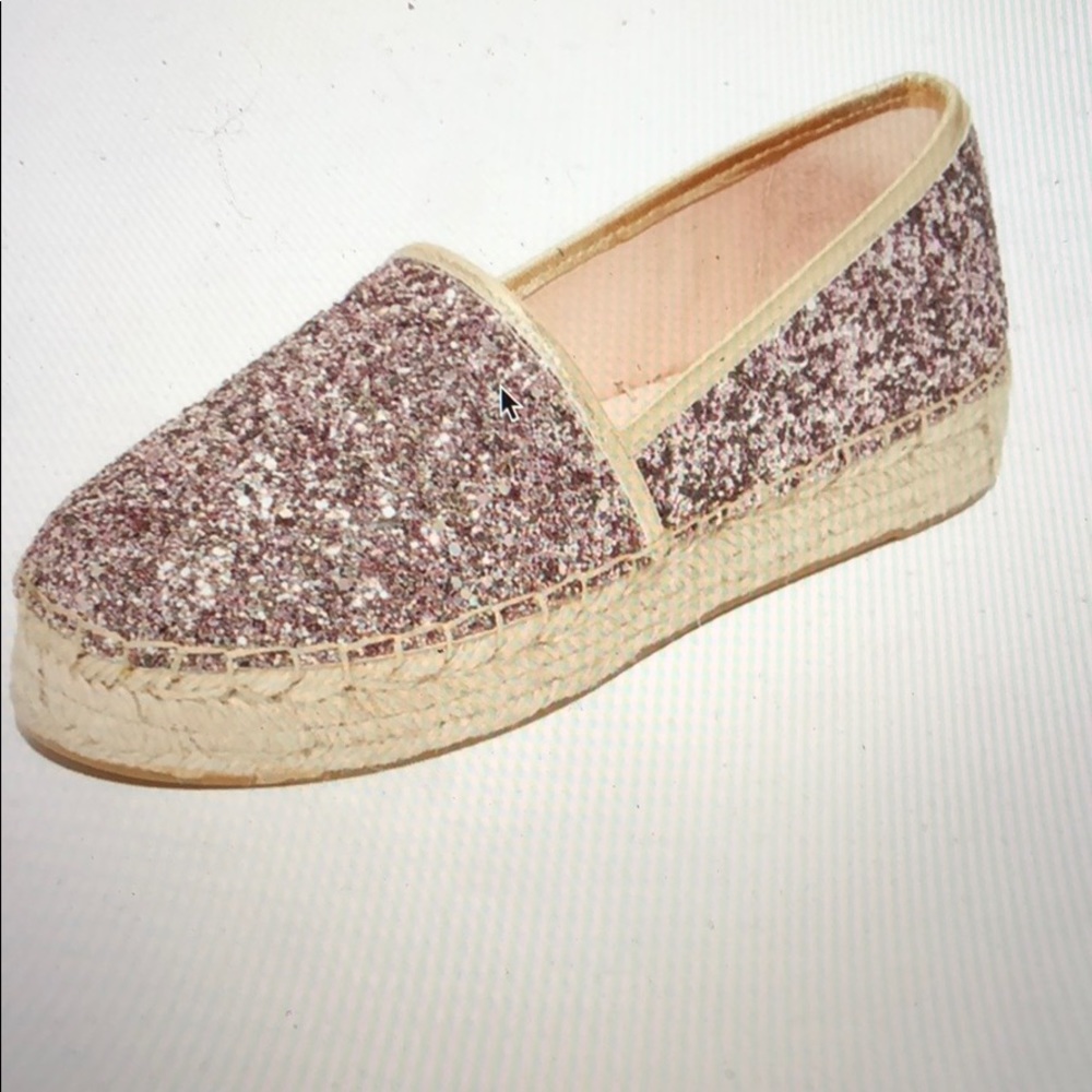 KATE SPADE platform glitter espadrilles